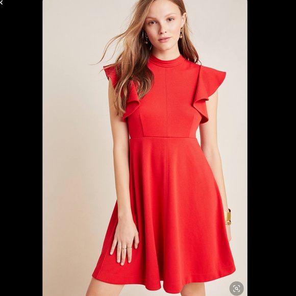 Anthropologie Maeve XL or 1X Red Deena Mini Dress - Picture 2 of 10